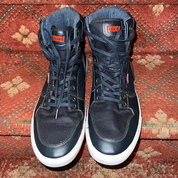 Size 13 men’s denim Levi high top sneakers - Picture 3 of 6